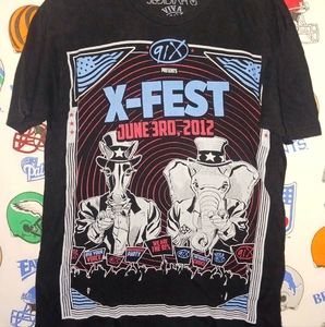 2012 XFest Rock Political Concert Shirt Jane's Addiction Garbage Eve 6 Band Tee